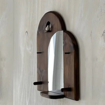 Mirror-with-Shelf-brown